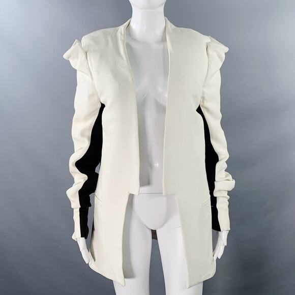 GARETH PUGH SS09 Size M White Black  Two Tone Open Front Coat - Picture 1 of 13
